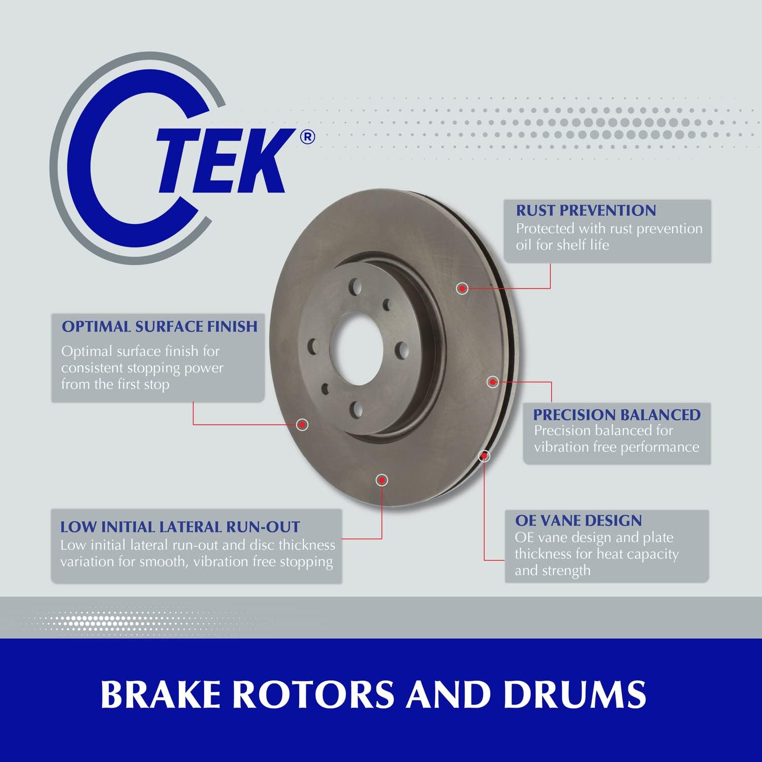 Centric C-Tek – Rotor de freno de disco trasero estándar para modelos Lexus y Toyota seleccionados (121.44131) (paquete de 2)