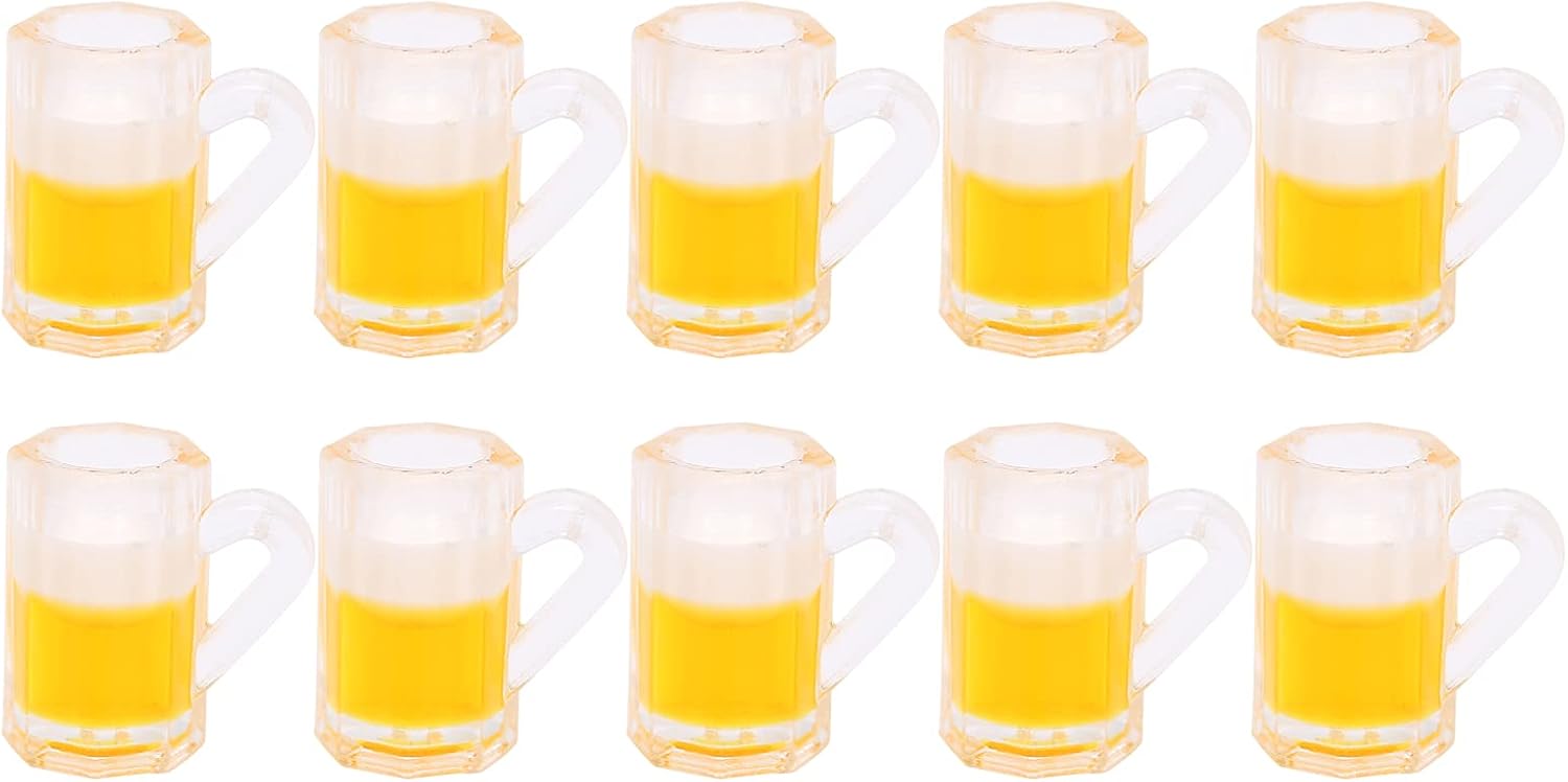 10 mini tazas de cerveza de plástico de 1 onza, vasos de chupito pequeños con asas, vasos transparentes reutilizables para degustación de cerveza