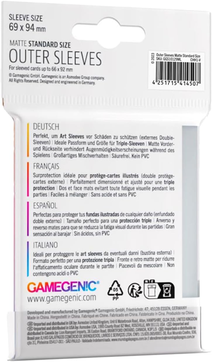 Fundas exteriores de tamaño estándar mate, protección premium para tus tarjetas preciadas. Paquete de 50 fundas para tarjetas, ideales para TCG y