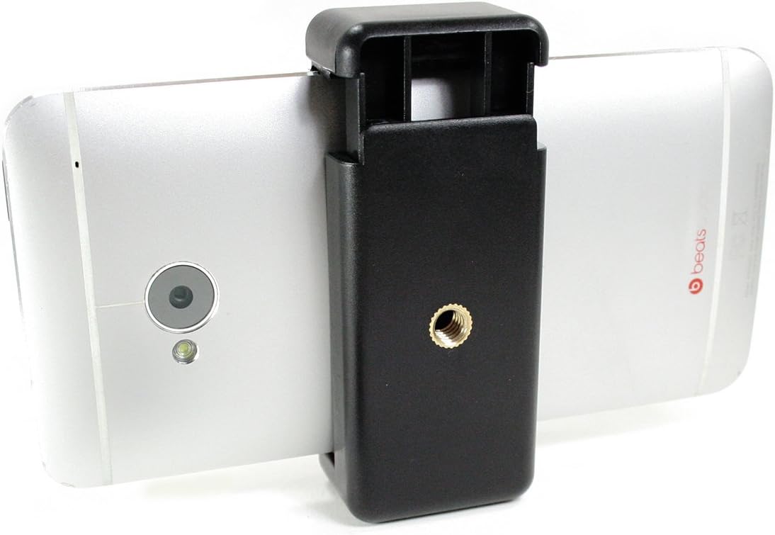 S – Juego de 2 soportes universales para teléfono inteligente para montar cualquier teléfono. Tiene tornillo de cámara (14 de pulgada 20), conecta
