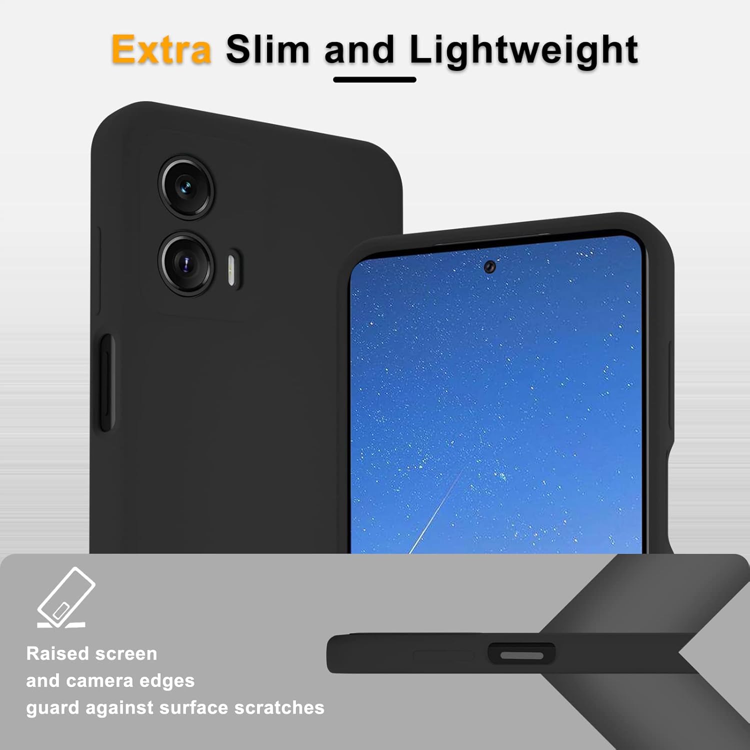 Funda para Motorola Moto G 5G 2023, funda de silicona con 2 protectores de pantalla, forro de microfibra antiarañazos, cuerpo completo, a prueba de