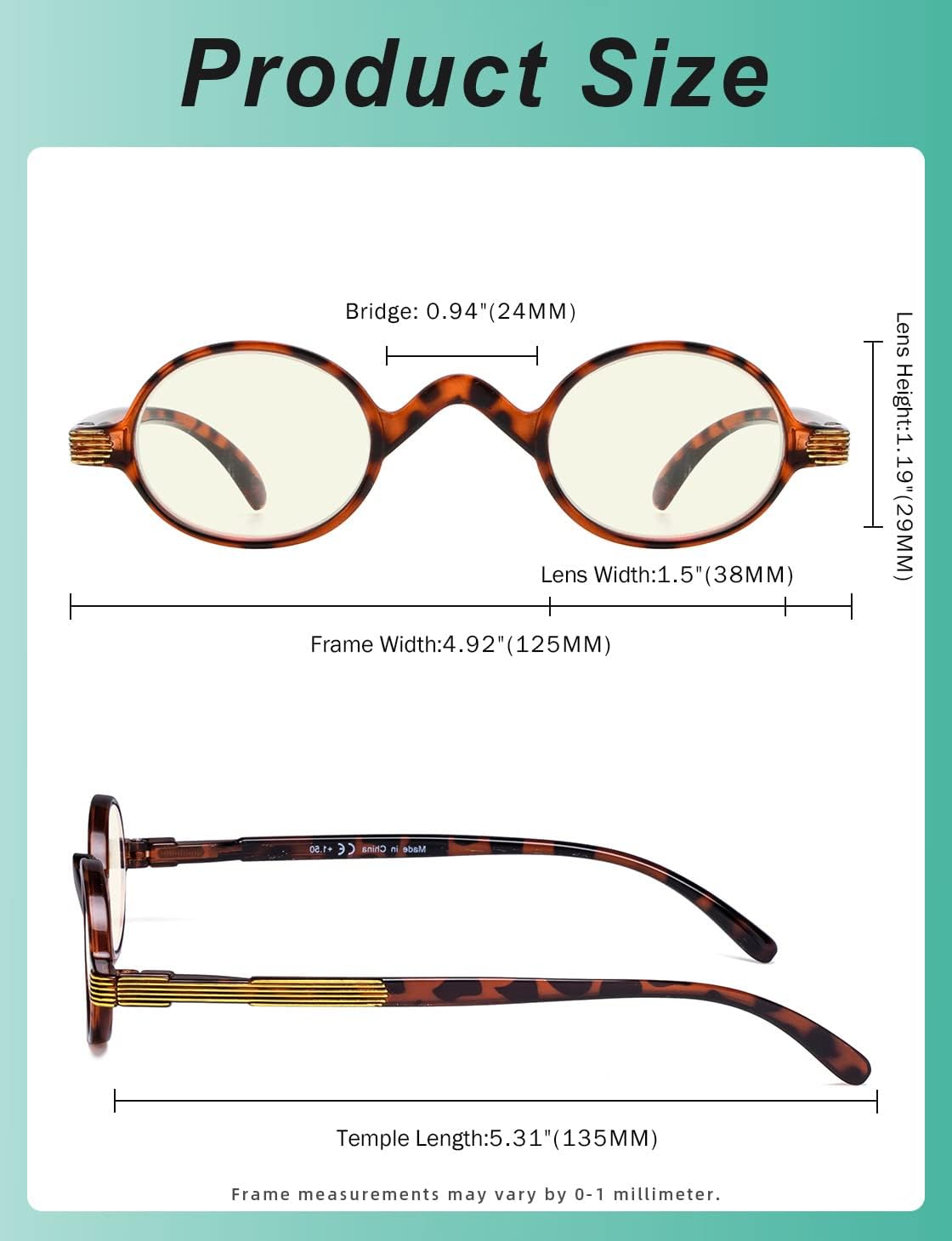 Eyekepper Lentes de filtro de luz azul  Gafas de lectura para computadora  Pequeños lectores redondos de bloqueo de lectura con bisagras de resorte