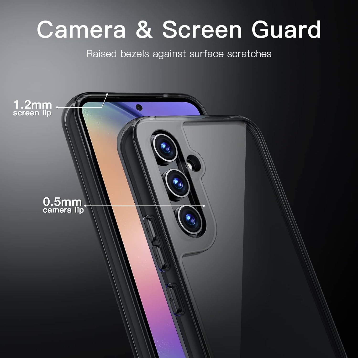 JETech Funda para Samsung Galaxy A54 5G de 6.4 pulgadas, no amarillenta a prueba de golpes, funda protectora para teléfono, parte trasera de
