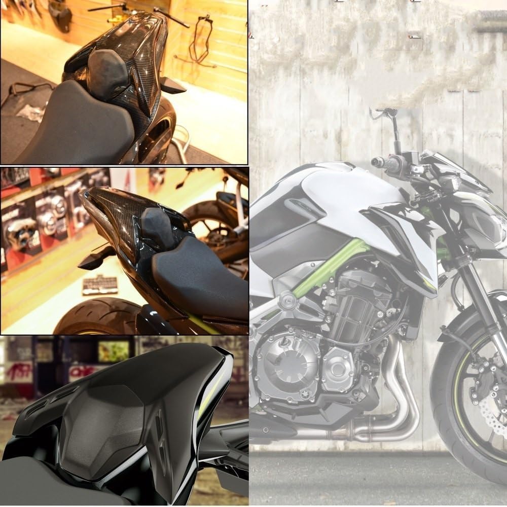 motorcycle rear seat fairing Motorcycle Rear Passenger Pillion Seat Cowl Fairing Tail Cover Carbon Black Green For Kawasaki Z900 2017-2022 2020 2019
