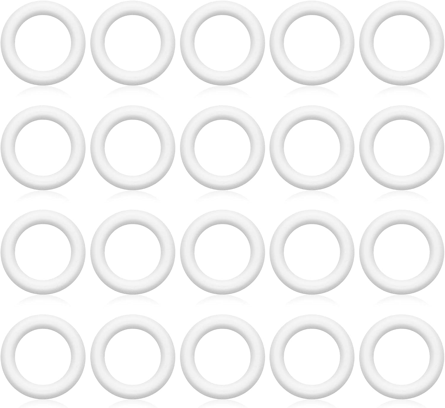 24 formas de corona de espuma de 6 pulgadas para manualidades, anillos de círculos de espuma, corona pequeña, anillo de espuma de poliestireno para