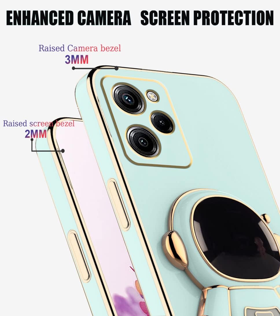 Compatible con Poco X5 Pro Funda con chapado creativo de astronauta de dibujos animados rosa, Xiaomi Poco X5 Pro Funda de teléfono de silicona a