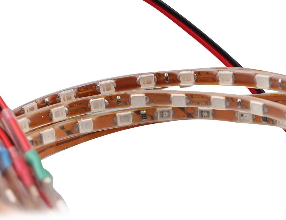Grandview Paquete de 4 tiras de luz LED flexibles de 35.4 in DC12V 1210 45SMD, impermeables, para decoración de automóvil, tira de luz interior para