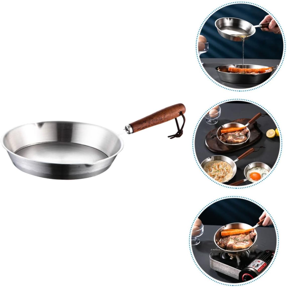Sartén pequeña para panqueques, sartenes para tortillas, sartén de hierro fundido pre-sazonada, plancha de acero inoxidable, mini wok, utensilios de