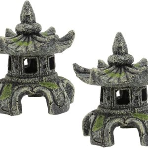 Yardwe Terrarios de vidrio pequeños para plantas, decoraciones asiáticas, linternas japonesas, estatua de pagoda asiática, casa de muñecas, pagoda, Yardwe Terrarios de vidrio pequeños para plantas, decoraciones asiáticas, linternas japonesas, estatua de pagoda asiática, casa de muñecas, pagoda,