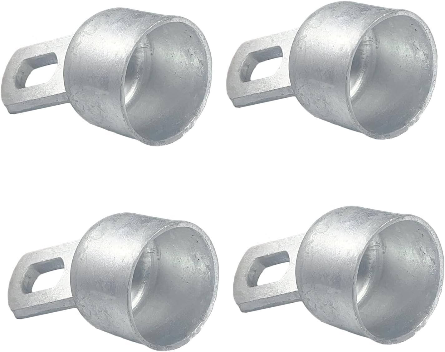 Paquete de 4 Extremo superior del riel de la cerca de enlace de cadena de 1-38 pulgadas, extremo superior del riel superior de acero galvanizado.