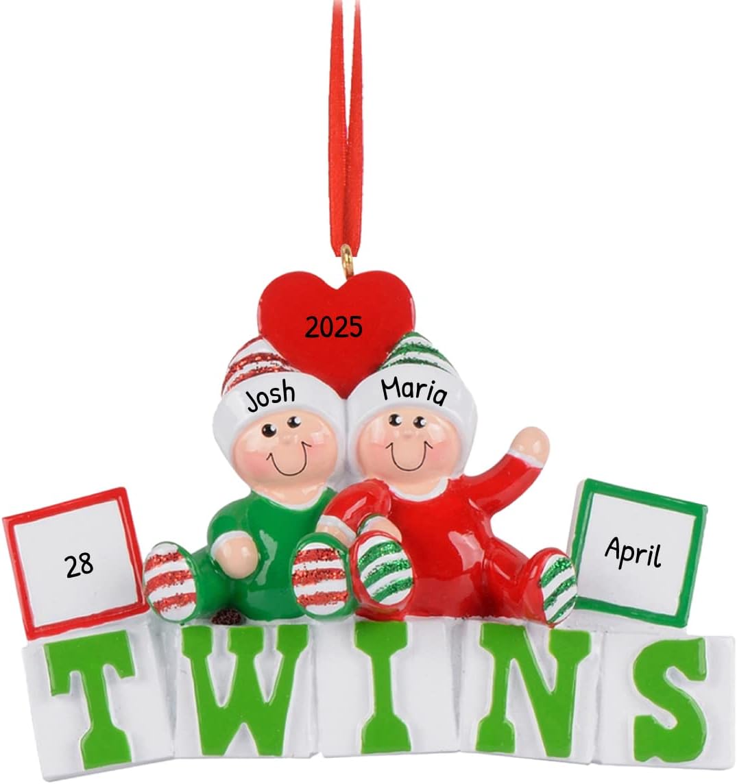 Adornos de Navidad personalizados para gemelos 2023  Primer adorno de Navidad para bebés, ideas de regalo para futuros padres, bebés gemelos