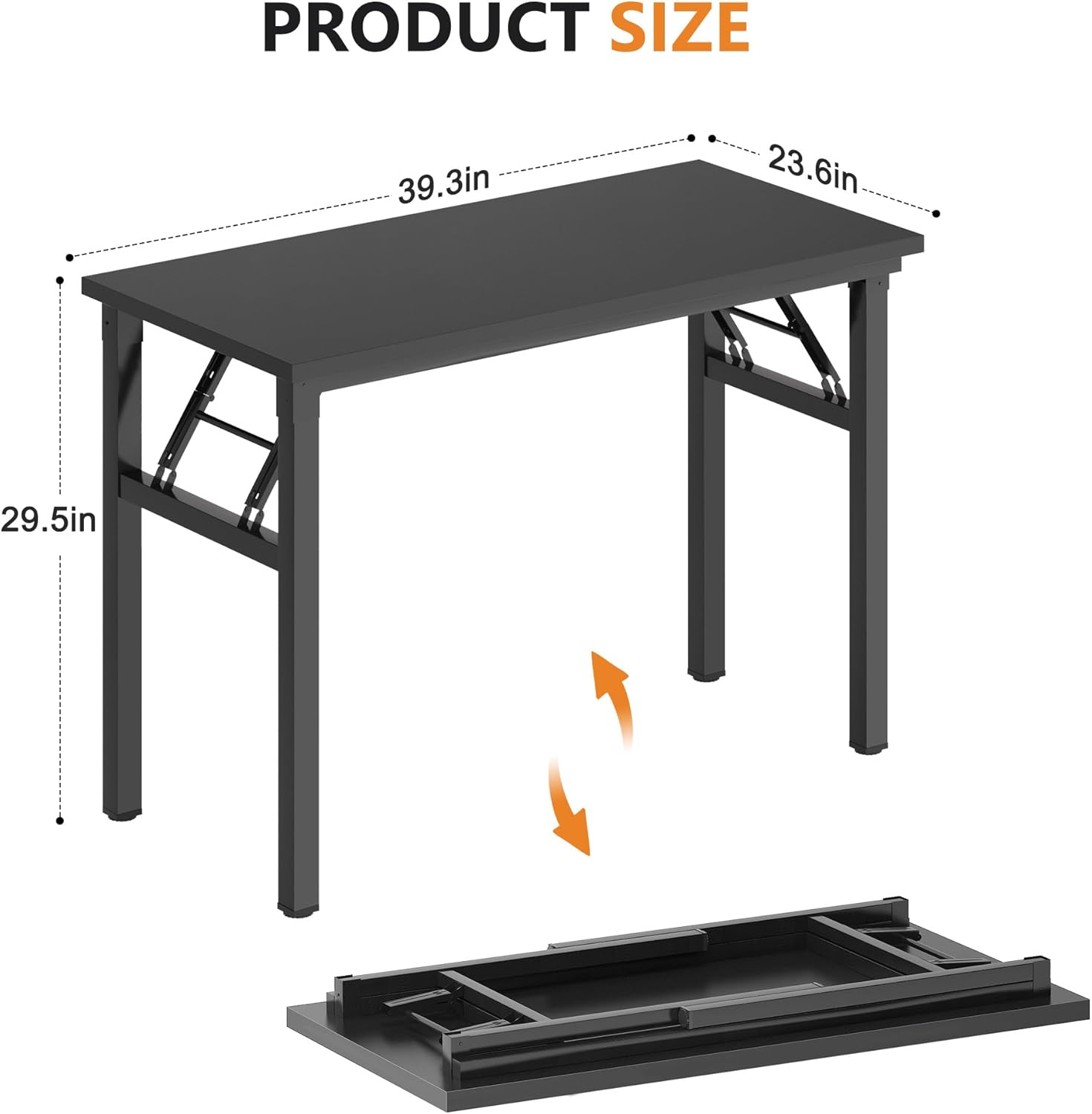 DlandHome – Escritorio plegable para computadora, estación de trabajo, mesa de conferencias, escritorio de oficina en casa, totalmente ensamblado,