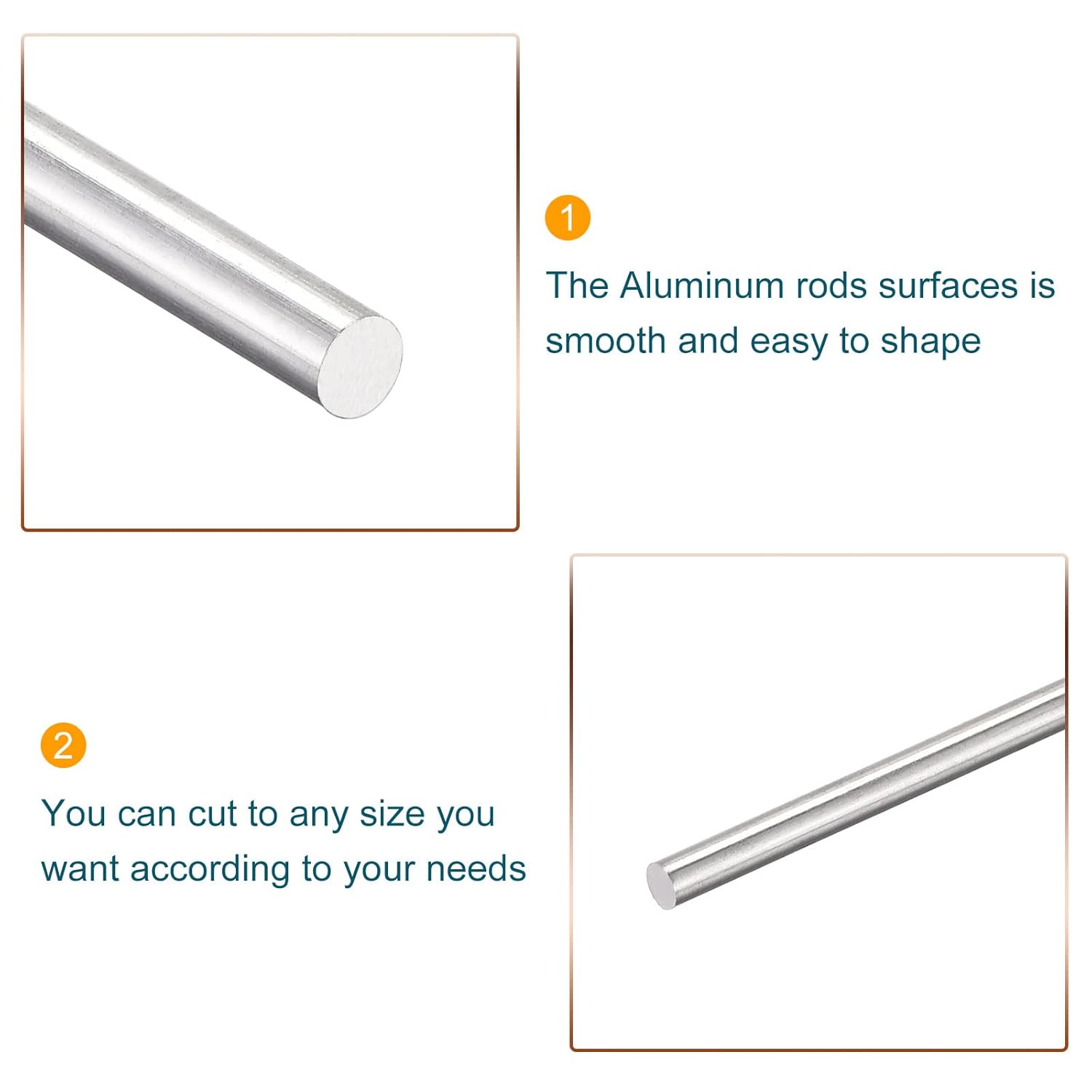 MECCANIXITY Varilla redonda sólida de aluminio de 0.079 in de diámetro, 15.748 in de longitud, para manualidades, paquete de 20 unidades