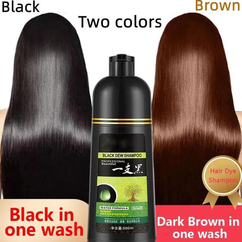 Champú herbario tinte para el cabello, champú Herbal Essences – Champú permanente instantáneo para teñir el cabello, 3 en 1, color natural de