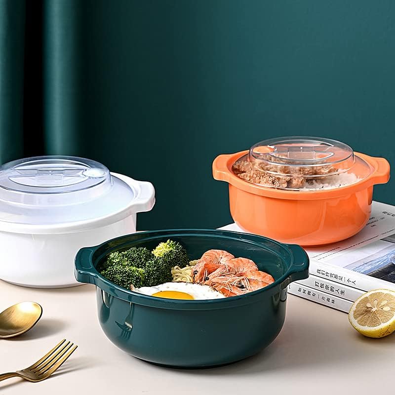 Cocina ramen apta para microondas, cuenco para fideos ramen Easy Mac, cuencos para microondas con pasta, fideos ramen con tapas, ideales para