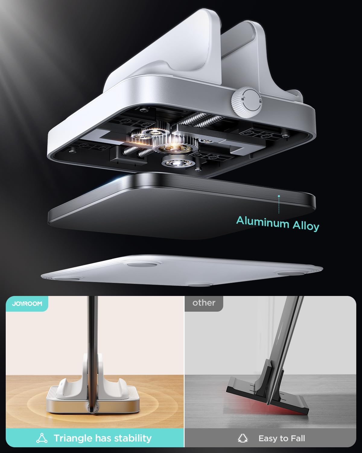 JOYROOM Soporte vertical para laptop, fácil de usar y ahorra espacio Soporte de aluminio para laptop con perillas ajustables para