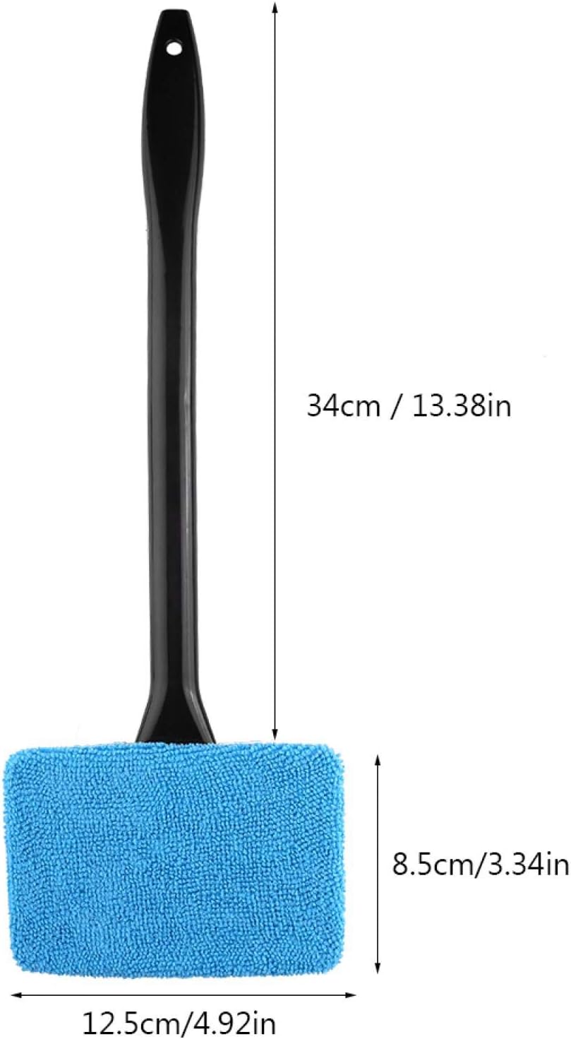 Herramienta de limpieza de vidrio para parabrisas, escobilla de goma duradera y almohadilla de microfibra para interior y exterior, limpiaparabrisas