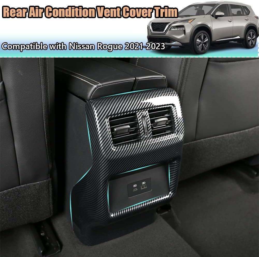 Kakash Accesorios interiores personalizados para Nissan Rogue 2021 2022 2023, cubierta trasera de ventilación de aire acondicionado, cubierta