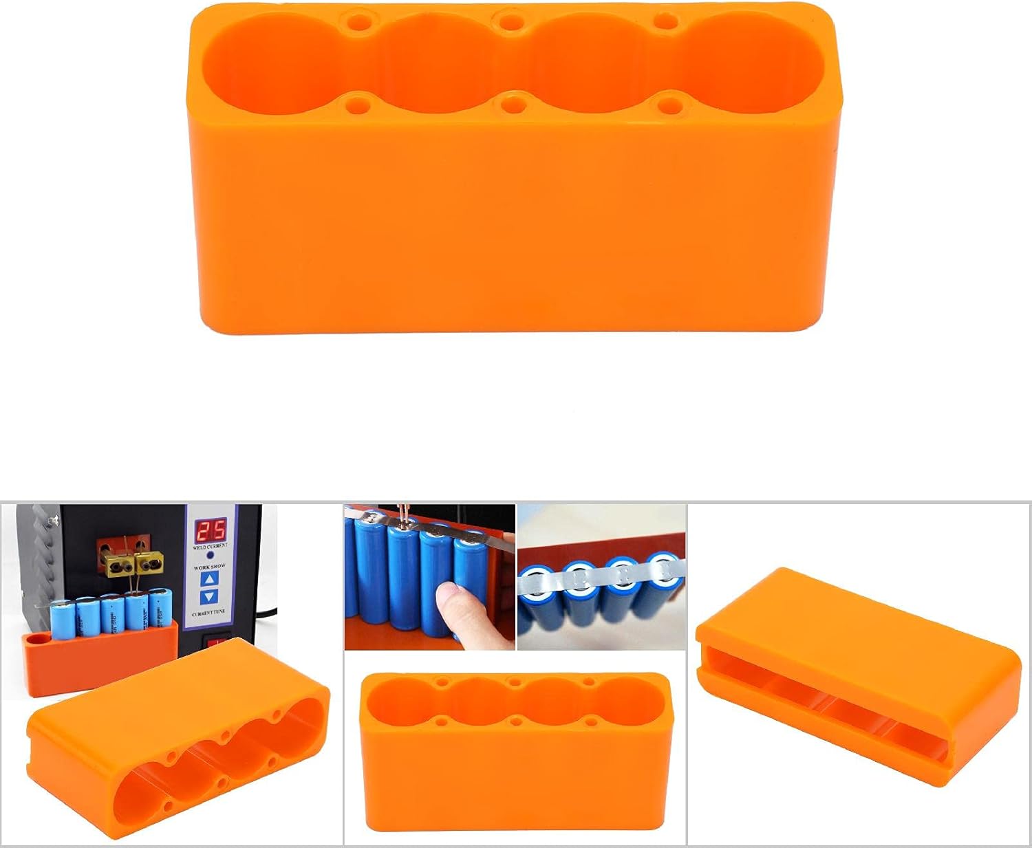 Abrazadera de soldadura de batería, contenedor de batería de plástico industrial, soporte de batería ajustable, accesorio de fijación de soldadura