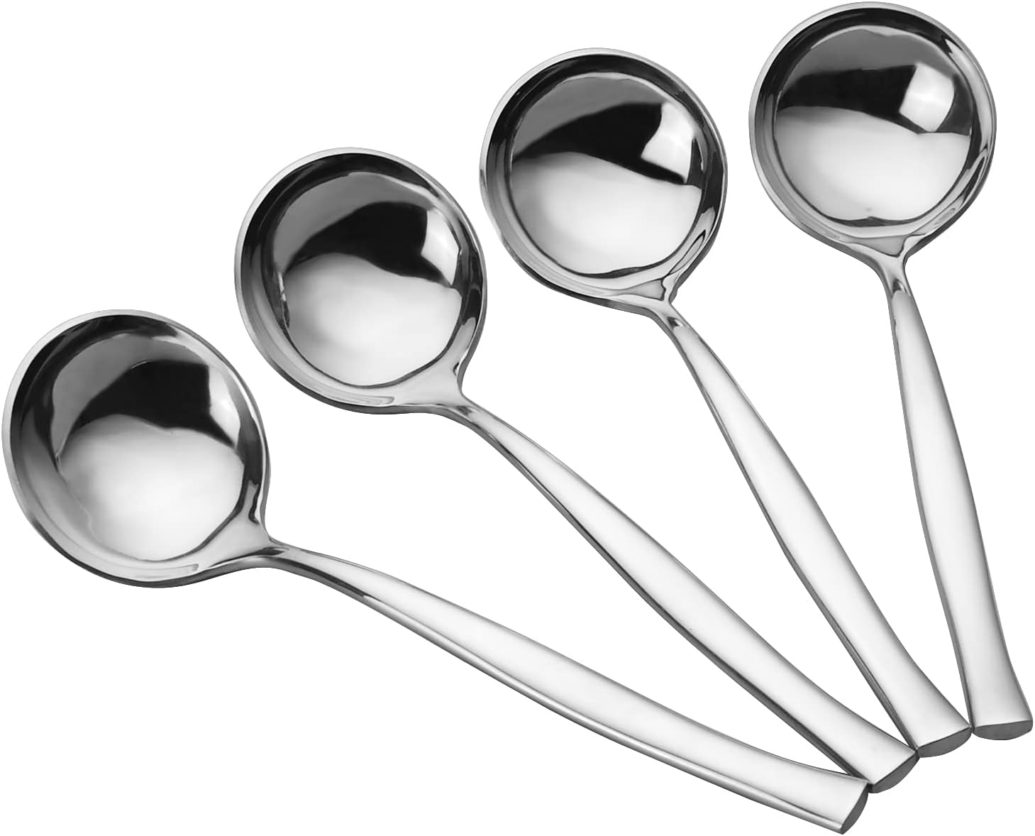 Cucharón de sopa de 4 piezas, cuchara de sopa de salsa de acero inoxidable