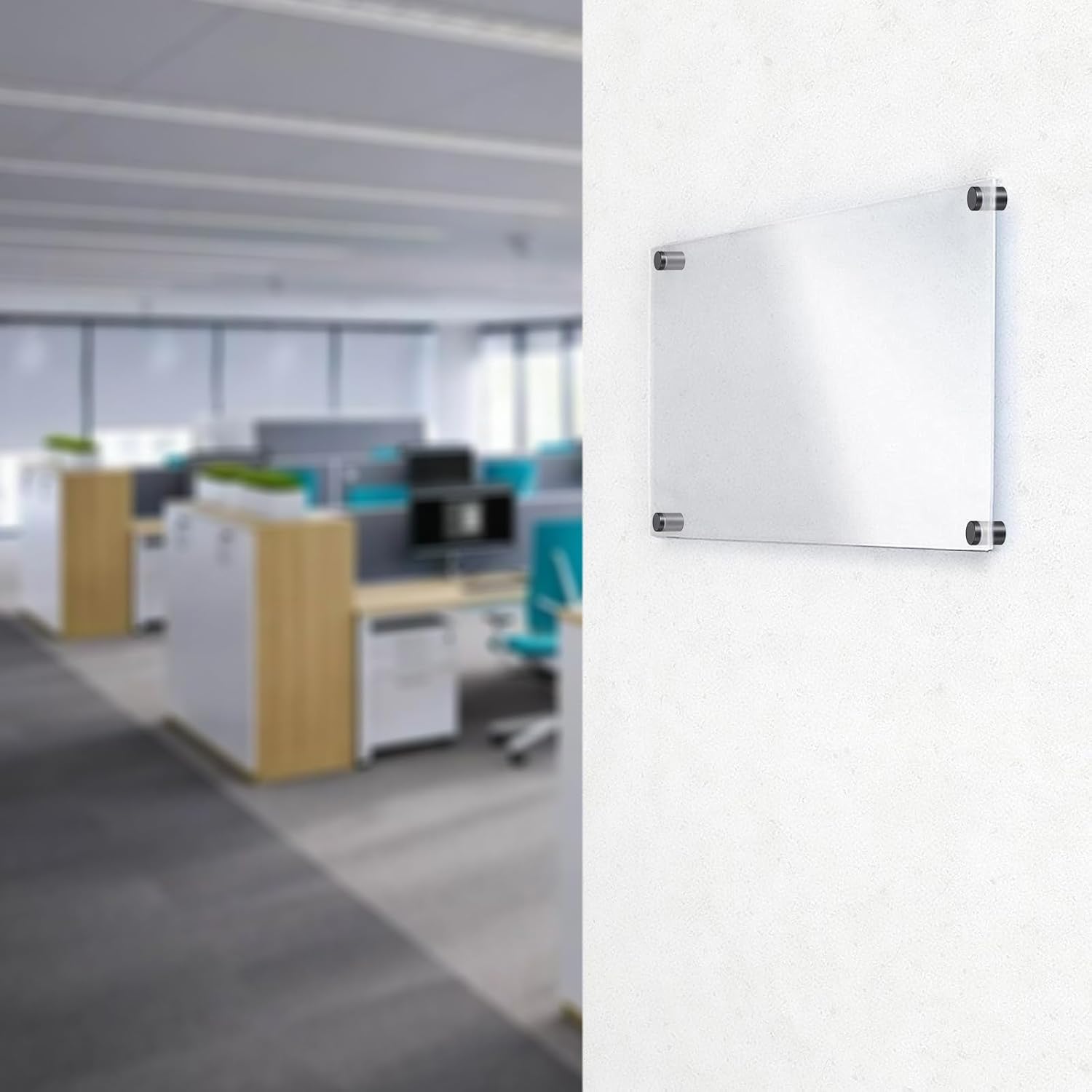Sumnacon Paquete de 12 tornillos de separación de letreros de 34 x 1 pulgada – Acero inoxidable para montaje en pared de vidrio publicitario