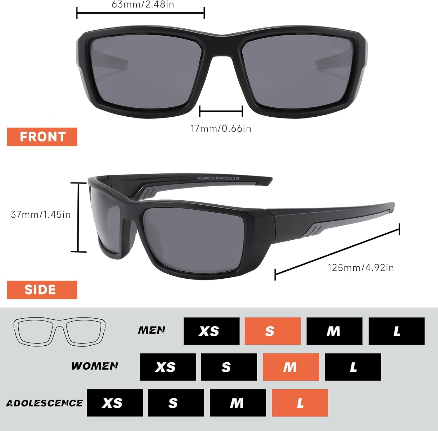 MARIDA Gafas de sol polarizadas para hombres y mujeres, gafas de sol deportivas para hombre, ciclismo, conducción, escalada, béisbol
