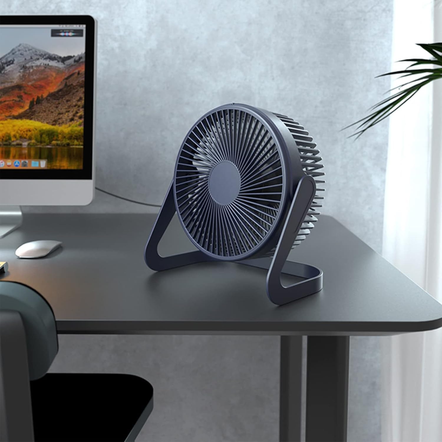 Ventilador pequeño de 6 pulgadas, ventilador de escritorio USB de 2 velocidades, flujo de aire fuerte, funcionamiento silencioso, ventilador de piso