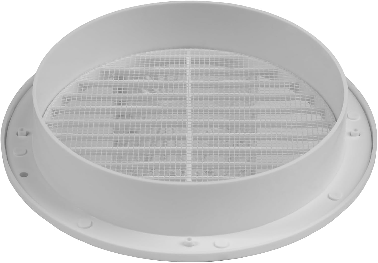 Ventilación redonda de plástico blanco de 6 pulgadas – Rejilla de ventilación de aire – Cubierta de rejilla – Malla de pantalla integrada – Cubierta