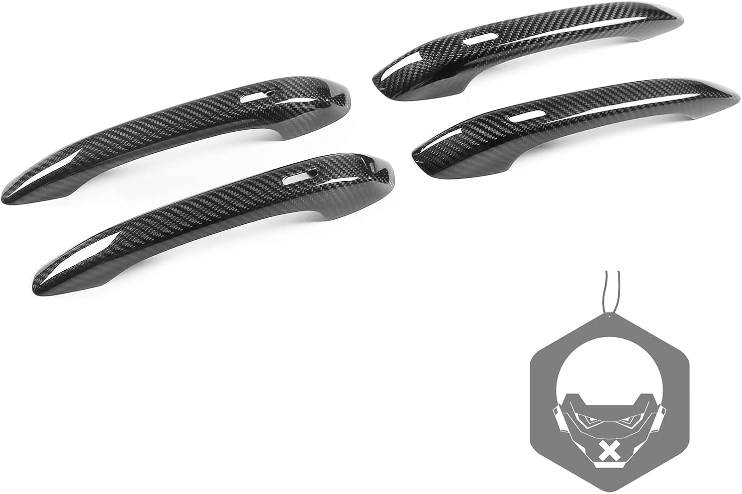 Accesorios interiores de coche Fibra de carbono real Exterior manija de puerta Trim para Porsche Macan 14-20 modelos (con agujero de detección)