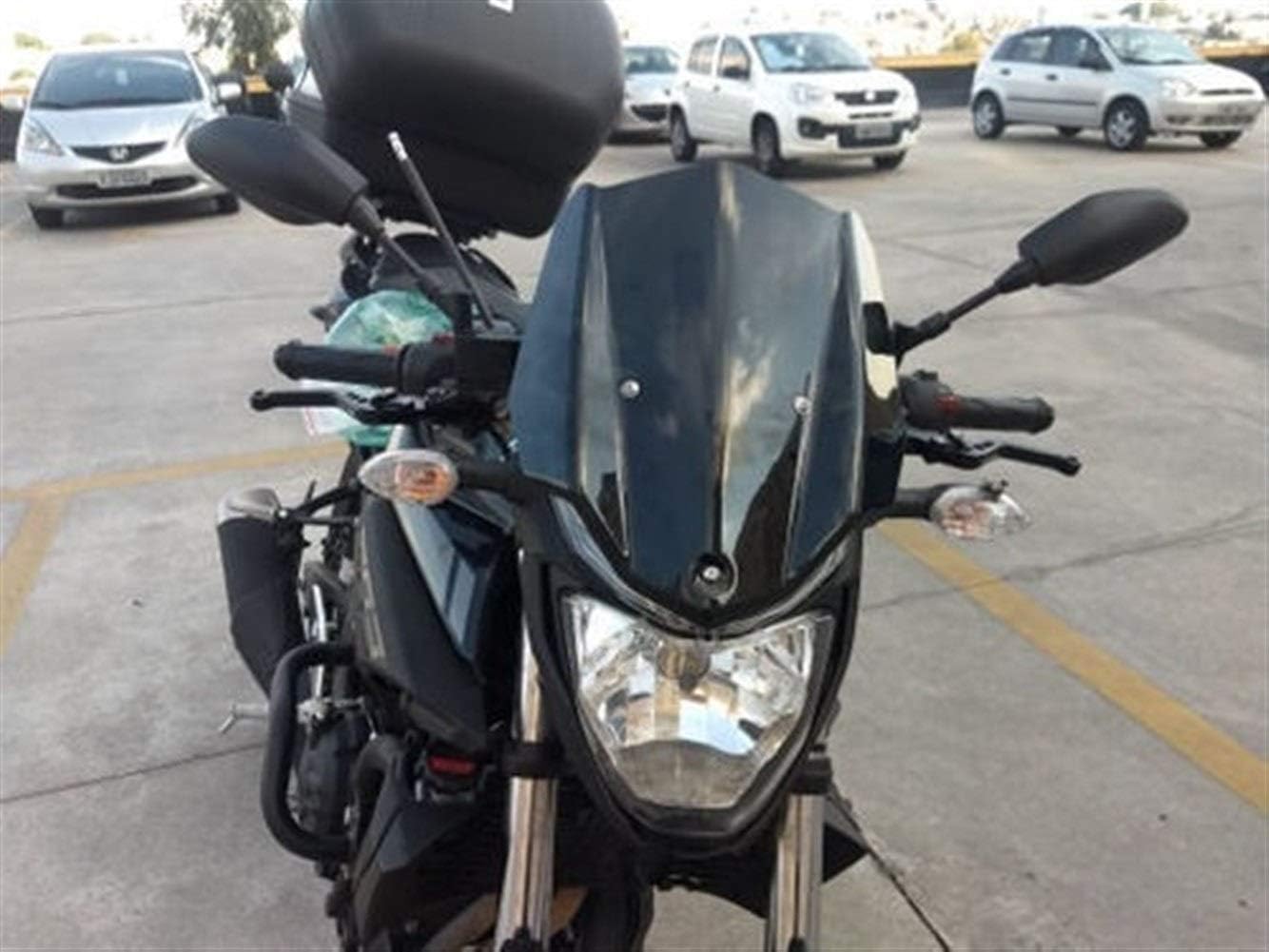 Motorcycle Windshield Smoke Color and Black Color Windscreens Wind Deflector Screen Compatible with MT03 MT 03 2016 with Mounting Bracket Windshield