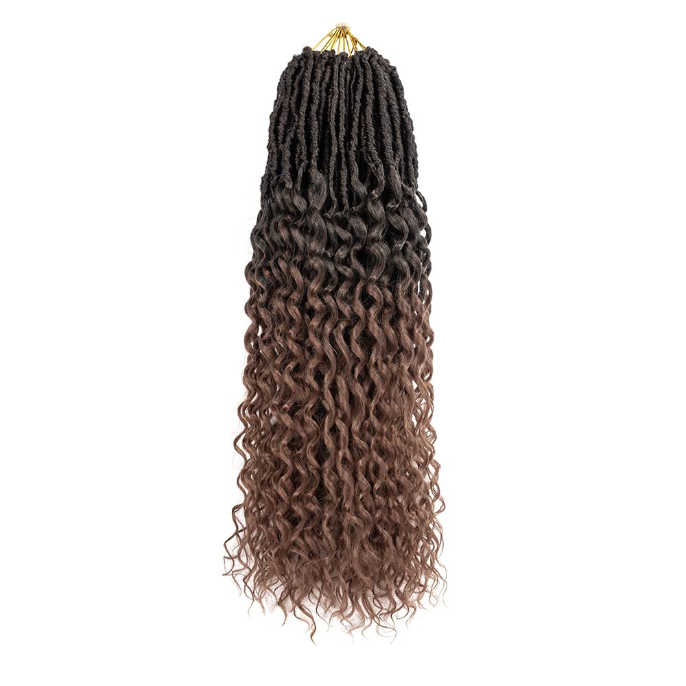 DoeSeor Cabello de ganchillo Goddess Locs de 18 pulgadas, 8 paquetes de extensiones de cabello sintético suave con rizos profundos para mujeres