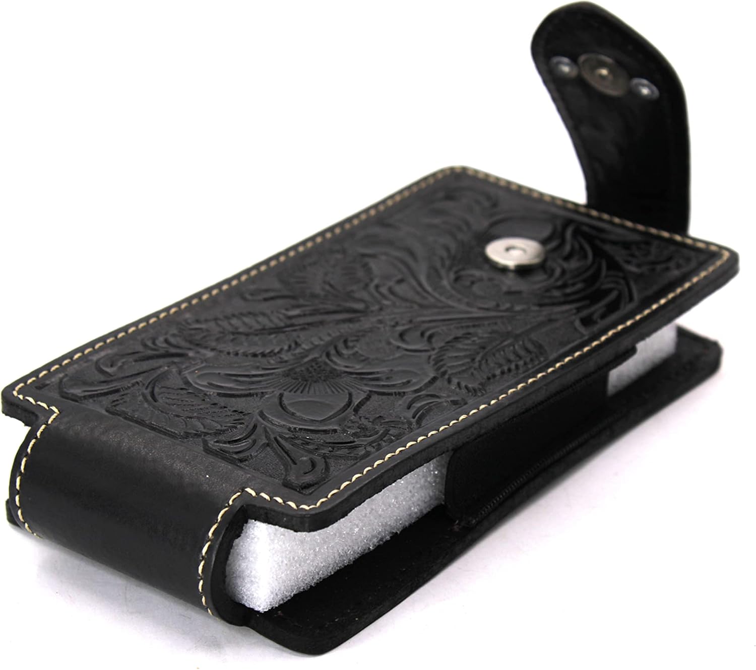 West Star – Funda universal de piel para teléfono celular, con cierre magnético, 7 x 3.25 pulgadas, 341B, caballo BK