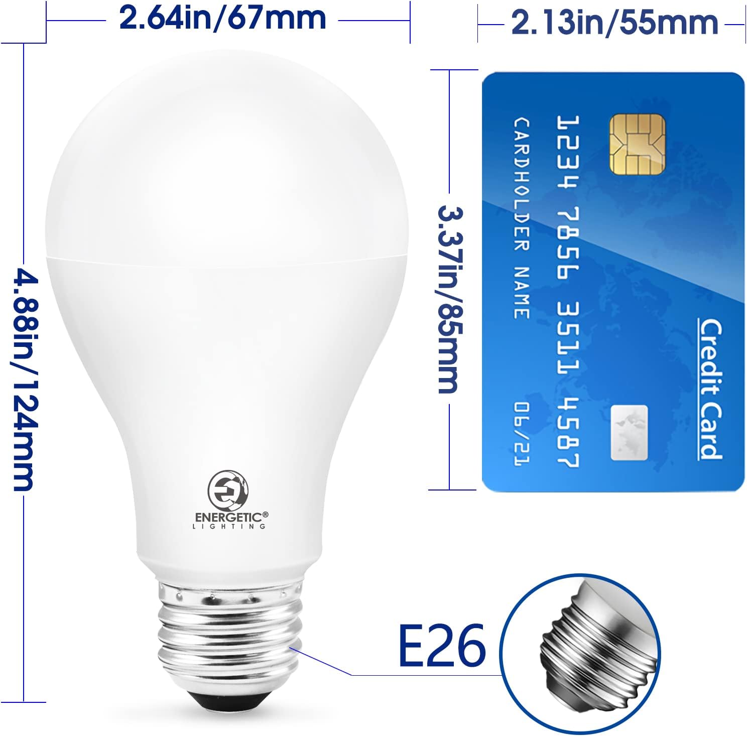 ENERGETIC SMARTER LIGHTING Bombilla LED A21 regulable, equivalente a 150 W, blanco frío 4000 K, 2600 lm, certificación UL, base estándar E26,