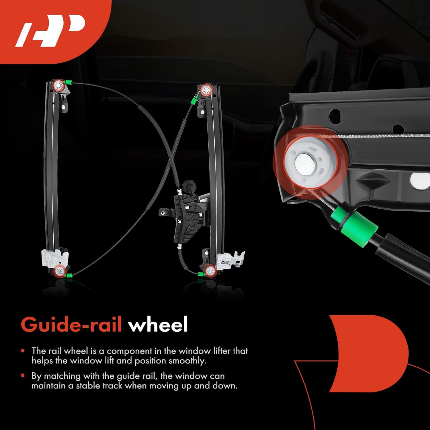 A-Premium Elevalunas eléctrico con motor de 6 pines compatible con Nissan Pathfinder 2013-2021 Sport Utility delantero derecho del lado del pasajero