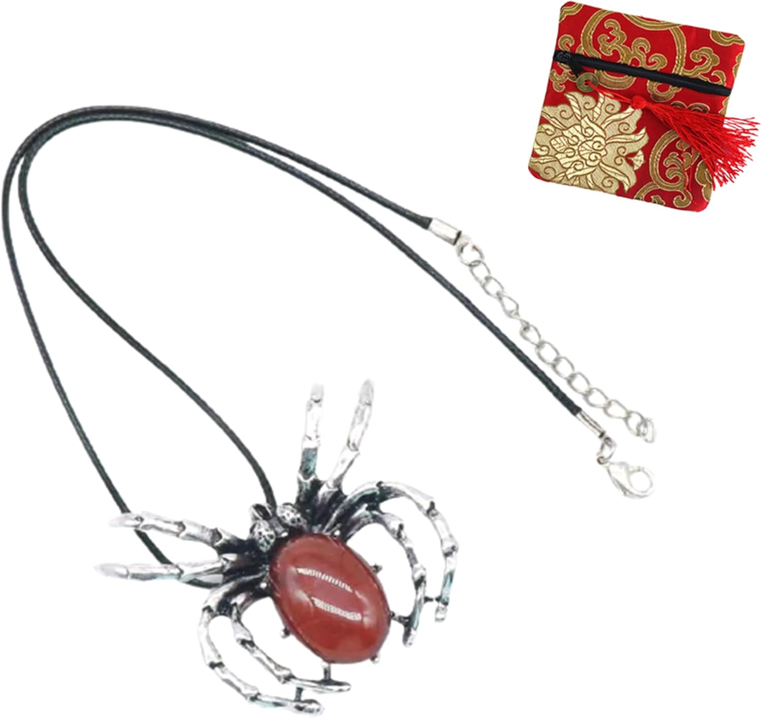 Collar de cristal de cornalina real para mujer, piedras preciosas en bruto y curativas para los chakras, dije con auténtico cristal rojo joya de