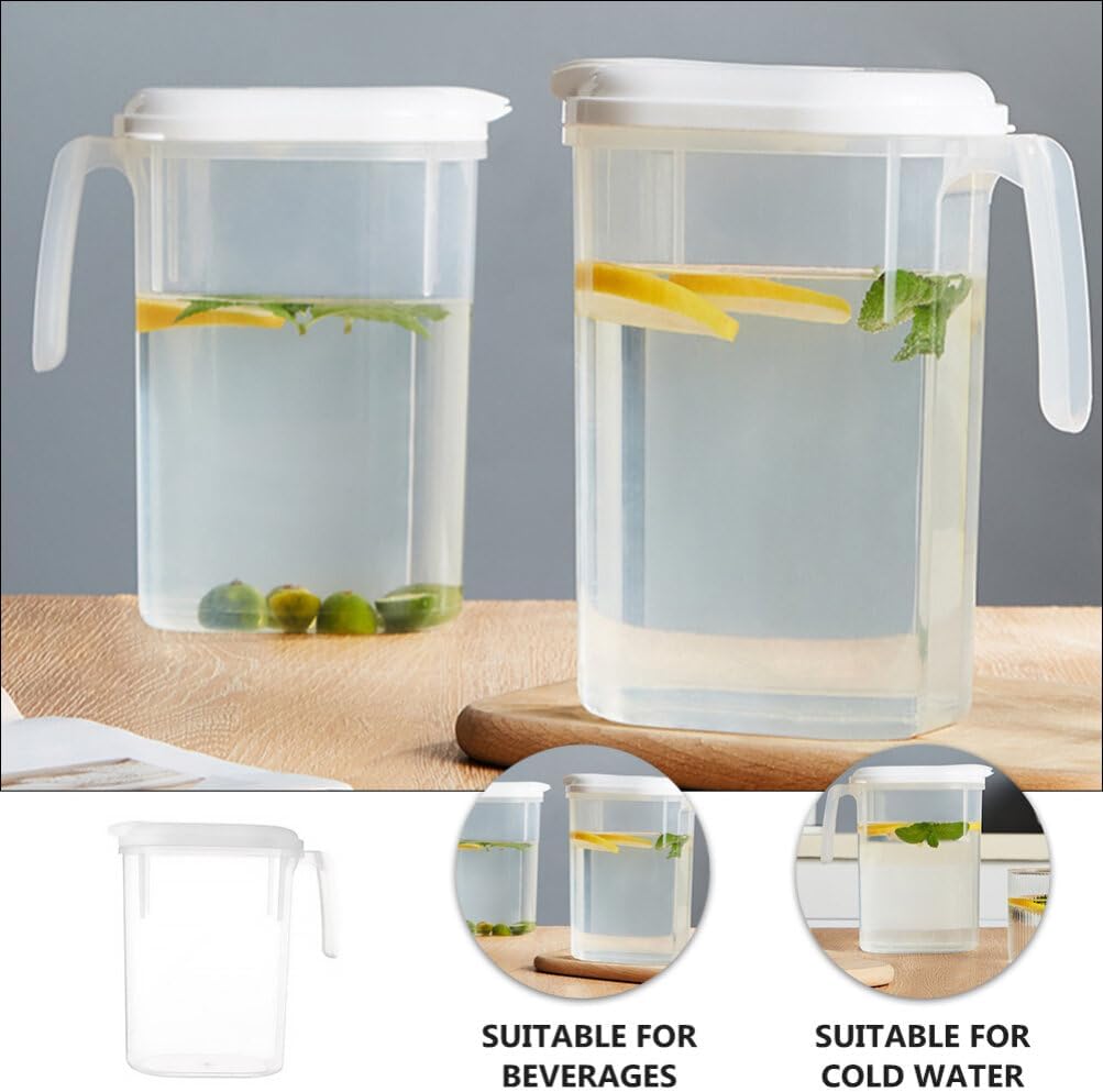 Uonlytech 1. Jarra grande de agua de 8 litros para bebidas frías con tapa, jarra de café, jarra de té helado, jarra de agua para agua fría caliente,