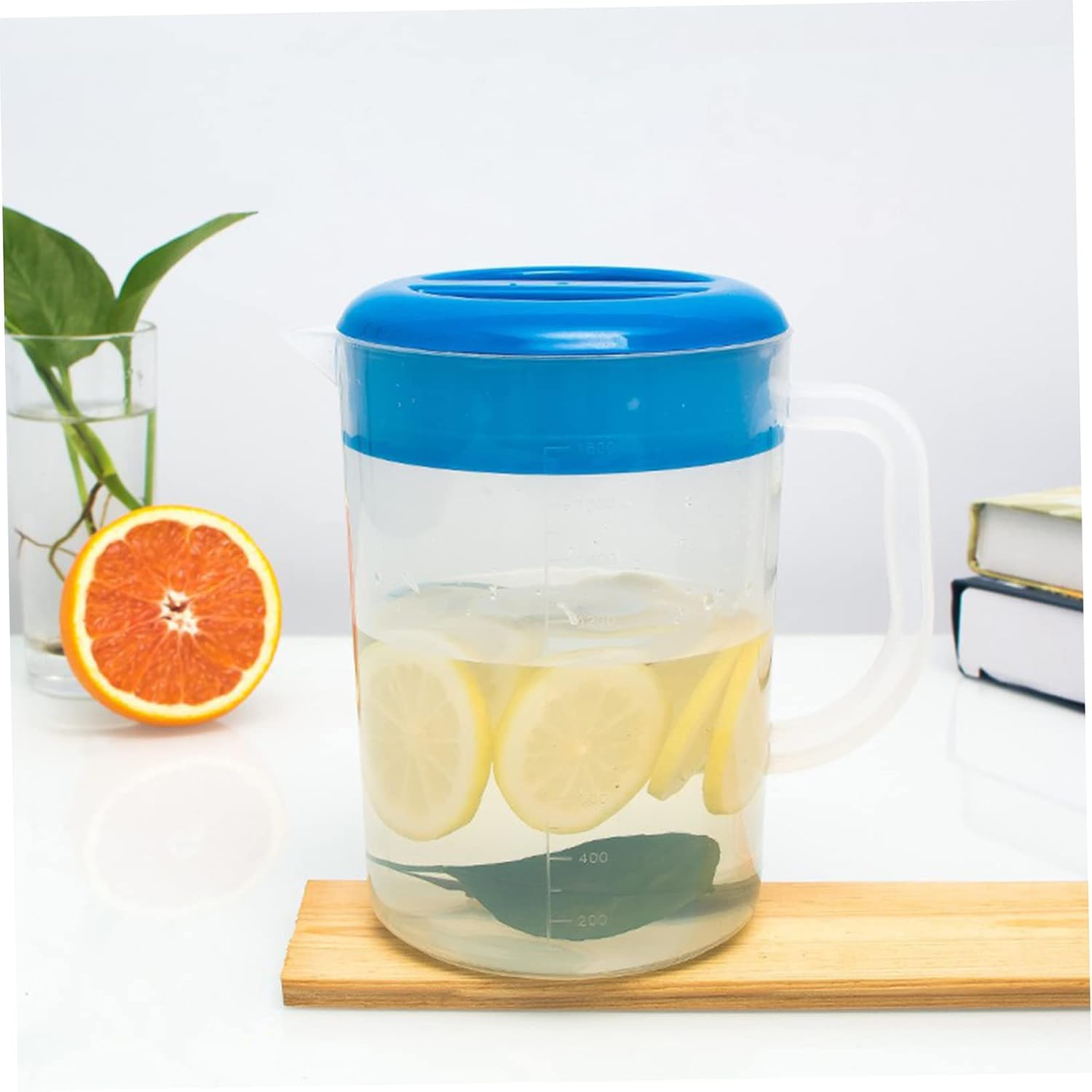 SOLUSTRE Botella de agua fría, jarra de jugo de plástico para bebidas, jarra de jugo con tapas para nevera, jarras de bebidas, jarra de limonada,