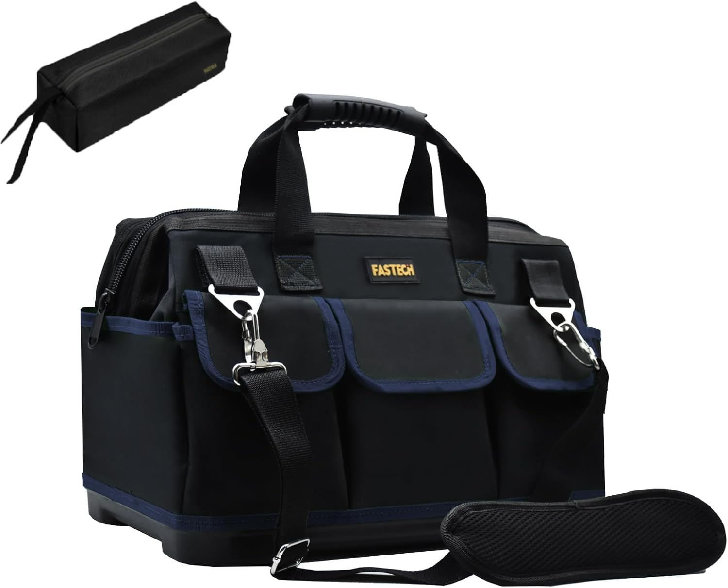 FASTECH Bolsa de herramientas de 20 pulgadas, kit de herramientas de boca ancha impermeable, organizador de bolsa de herramientas resistente con