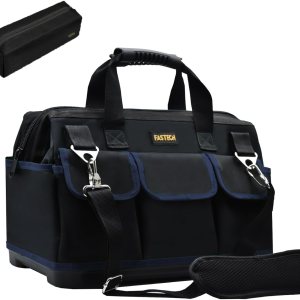 FASTECH Bolsa de herramientas de 20 pulgadas, kit de herramientas de boca ancha impermeable, organizador de bolsa de herramientas resistente con FASTECH Bolsa de herramientas de 20 pulgadas, kit de herramientas de boca ancha impermeable, organizador de bolsa de herramientas resistente con