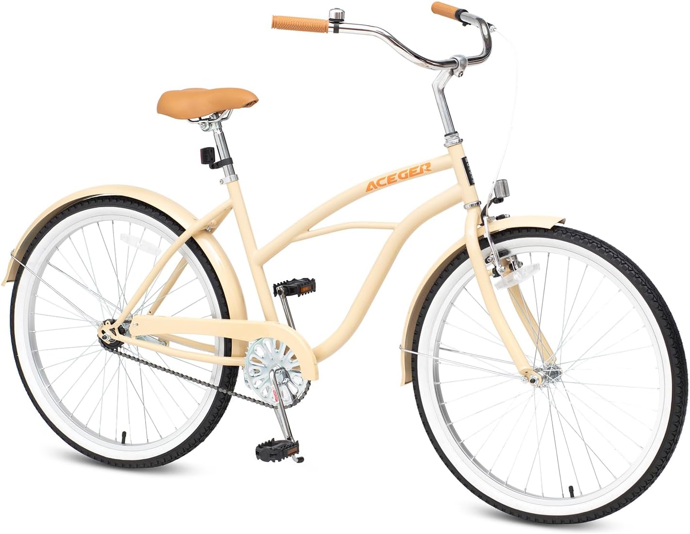 ACEGER Bicicleta de playa de 24 y 26 pulgadas para mujer, de una sola velocidad y 7 velocidades, bicicleta híbrida para adultos, marco de acero