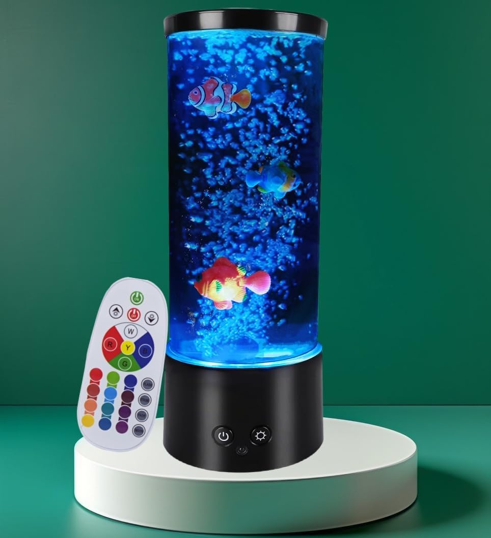 Lámpara de mesa con forma de pez de burbujas, regalo para niños, hombres y mujeres, decoración del hogar para habitación, luz ambiental para