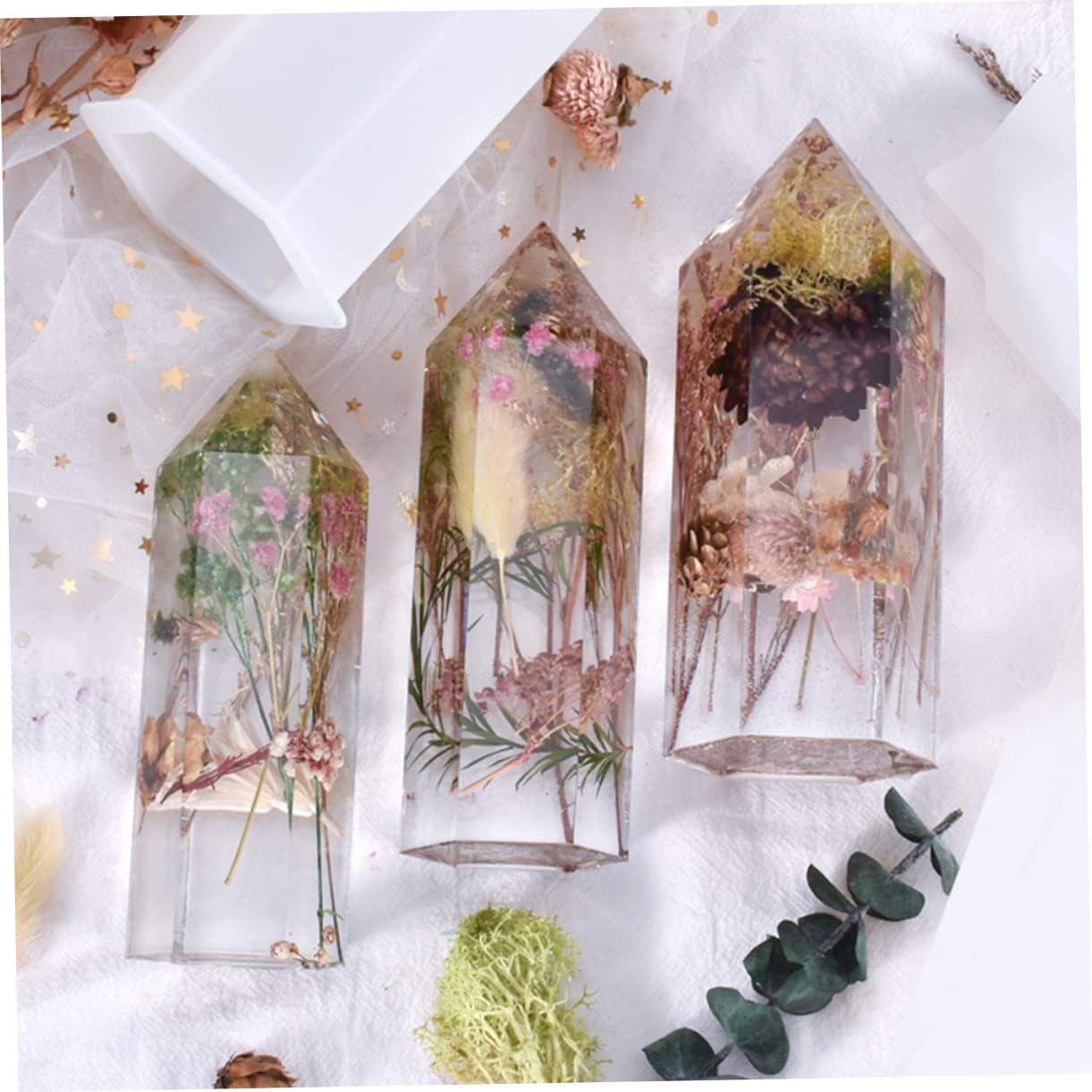 EXCEART Molde epoxi de cristal para el hogar, fabricación de velas, moldes de resina de silicona, moldes de vela de resina de silicona, moldes para