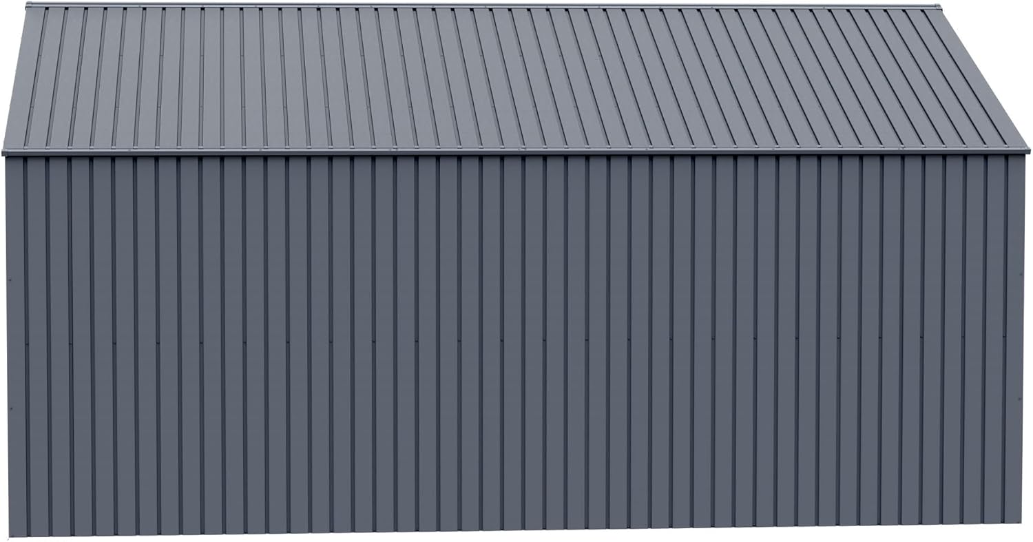 Arrow Shed Elite 12′ x 16′ Outdoor Lockable Gable Roof Steel Storage Shed Building, Anthracite