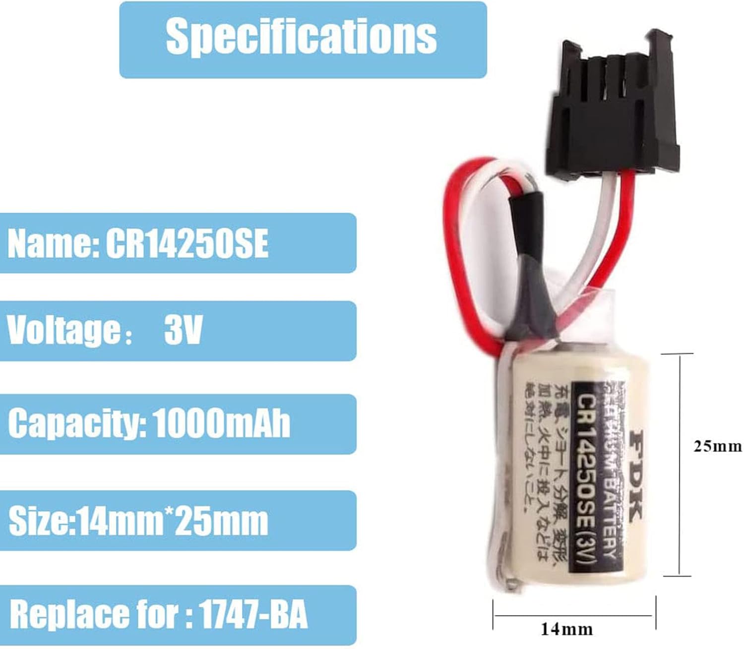 Batería de litio CR14250SE de 3 V para batería Sanyo CR14250SE para batería de litio FDK CR14250SE, batería 1747-ba, 1000mAh