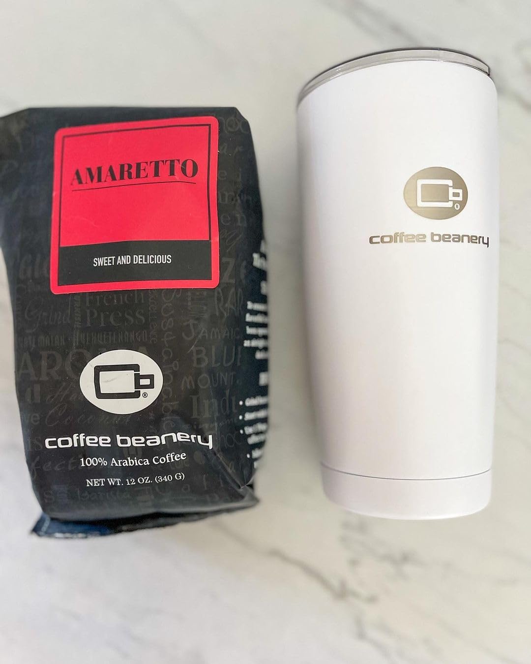 Amaretto – Café saborizado, café arábica especial, tostado medio, 12 onzas, grano entero (grano entero)