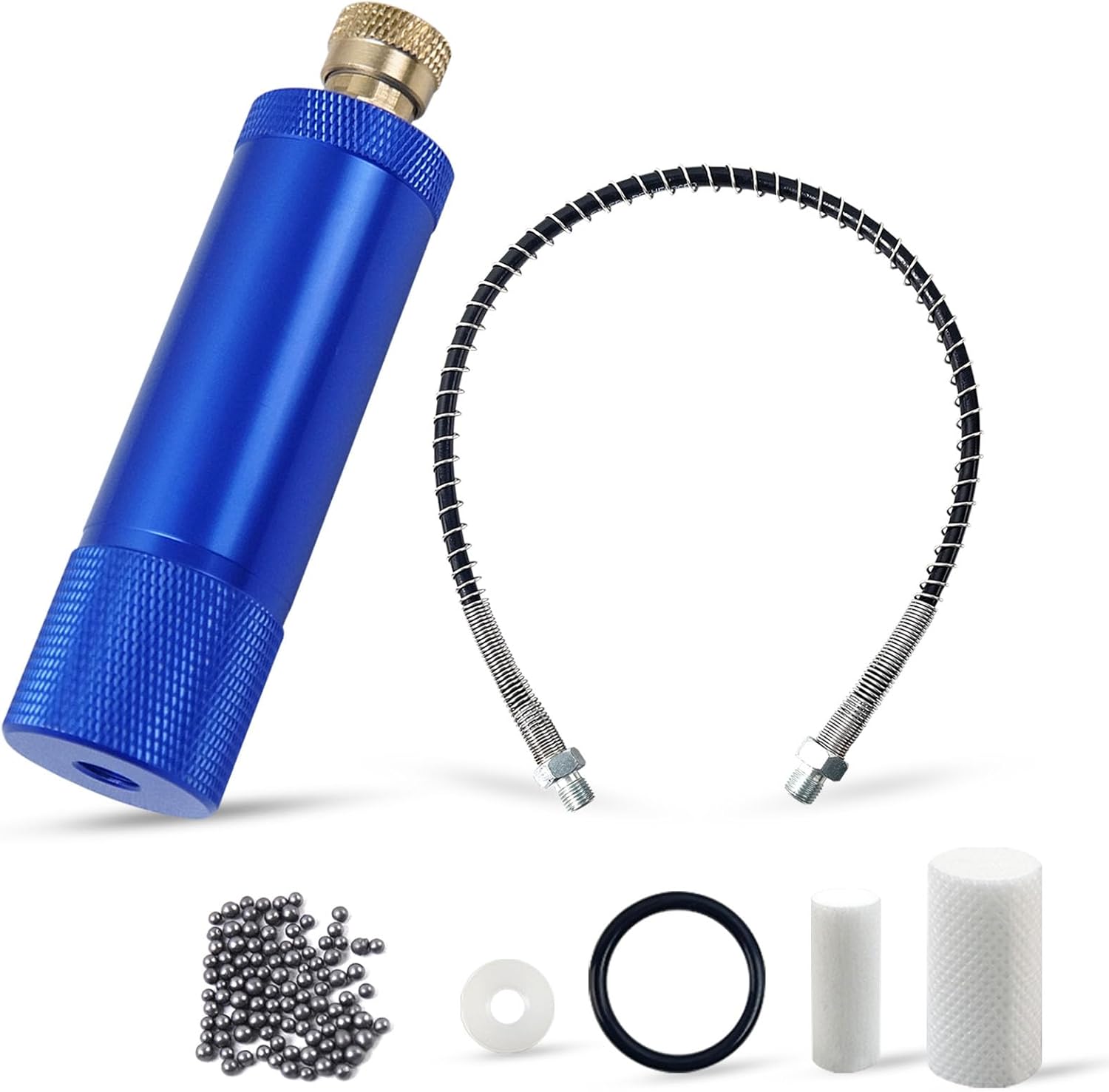 Separador de agua y aceite de 30 MPa, filtro de aire de bomba manual PCP con manguera flexible de resorte de 20 pulgadas y cabeza madre de rosca