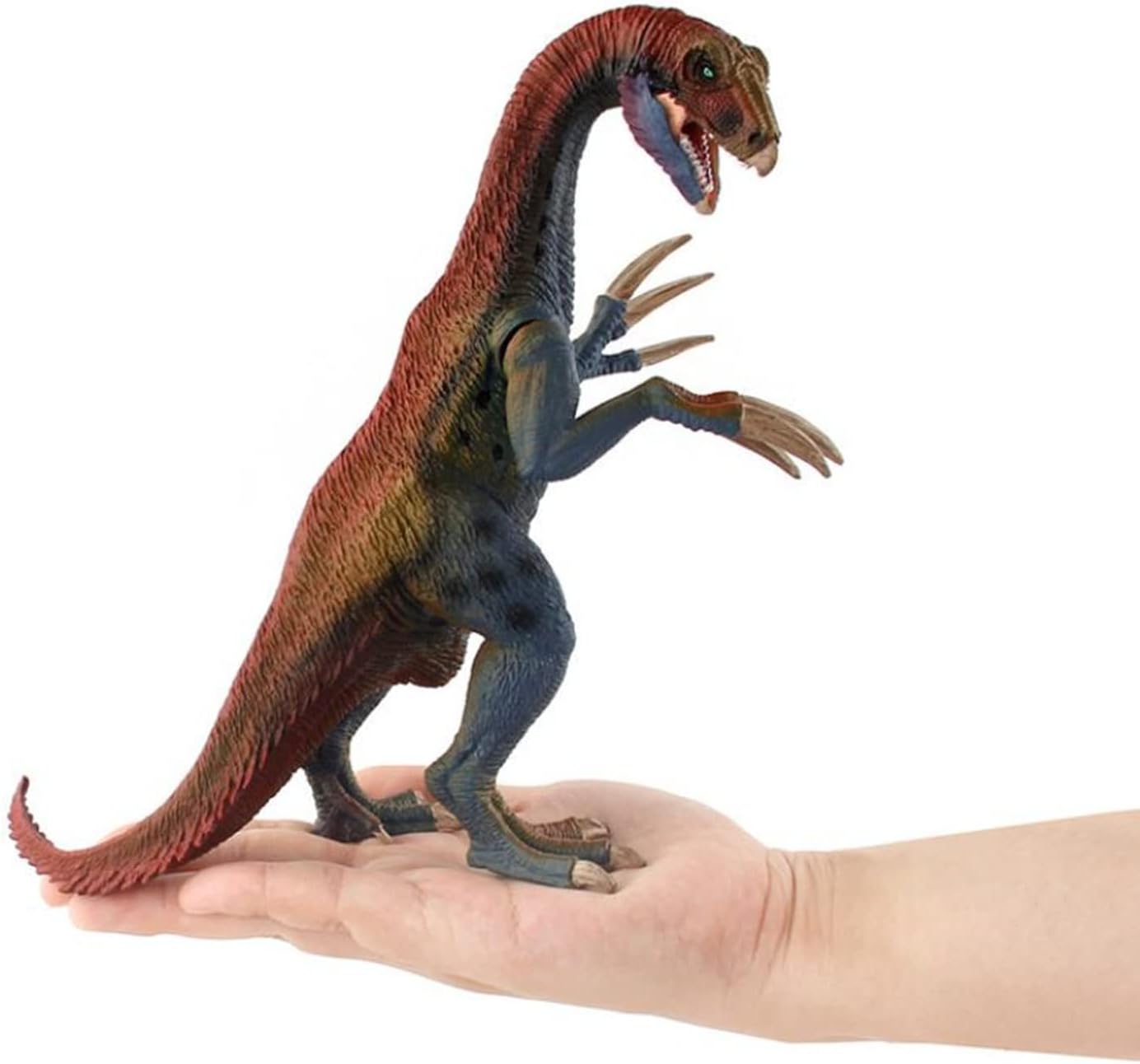 Therizinosaurus – Juguetes de dinosaurio figuras de animales, juguete realista de Therizinosaurus con mandíbula móvil para regalo de cumpleaños,