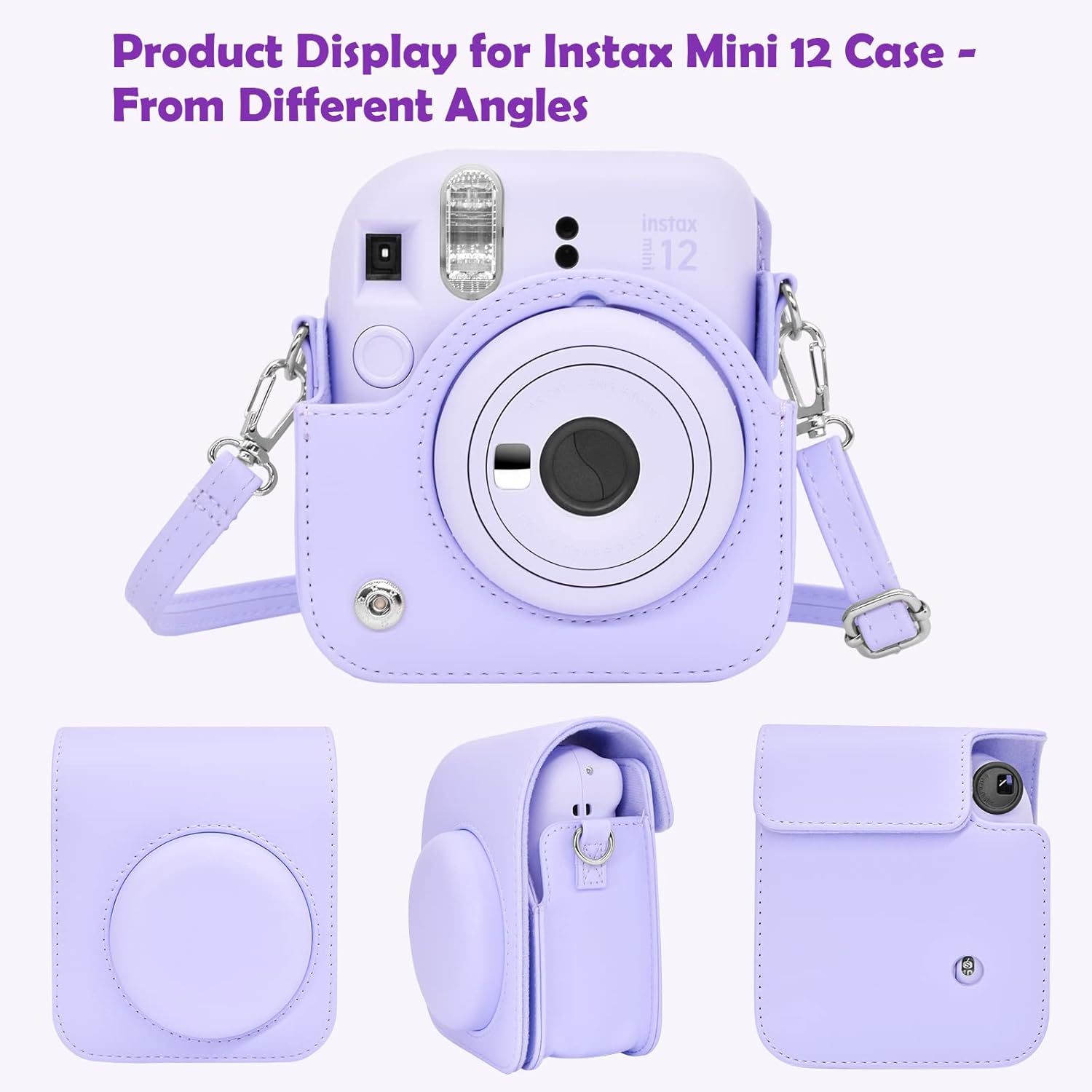 MUZIRI KINOKOO Funda protectora para Fuji Instax Mini 12, funda protectora para Fujifilm Instax Mini 12 bolsa de transporte de color sólido Bolsa de