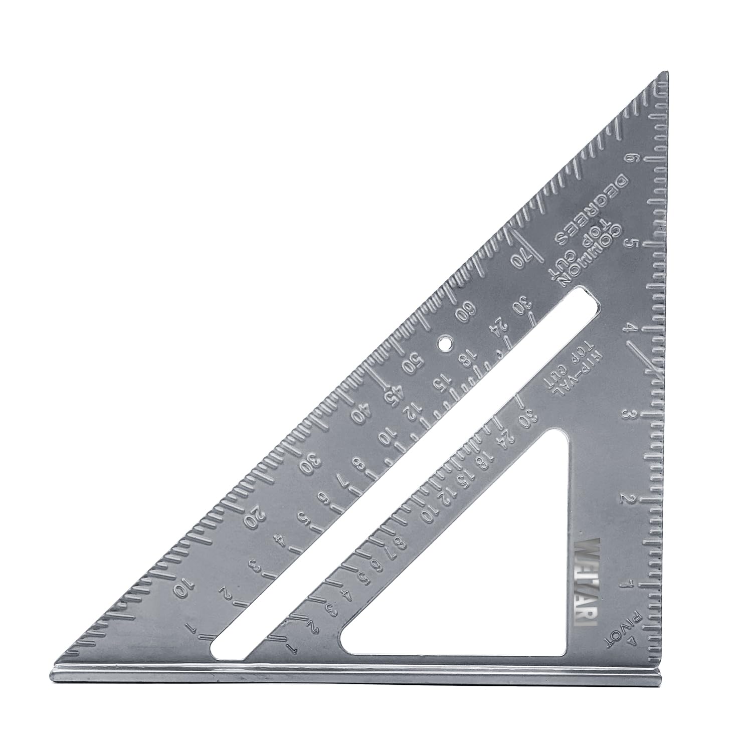 WEITARI Cuadrado de carpintero, cuadrado de aluminio de 7 pulgadas, triángulo de carpintero cuadrado a presión de fácil lectura, herramienta de