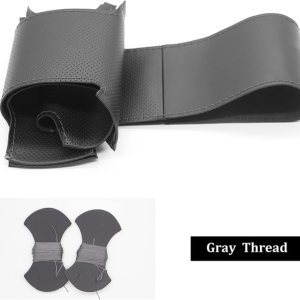 Funda de cuero negro cosida a mano para volante de automóvil, para Nissan Teana Altima 2013-2016 X-Trail Qashqai Rogue 2014-2016 DIY transpirable Funda de cuero negro cosida a mano para volante de automóvil, para Nissan Teana Altima 2013-2016 X-Trail Qashqai Rogue 2014-2016 DIY transpirable